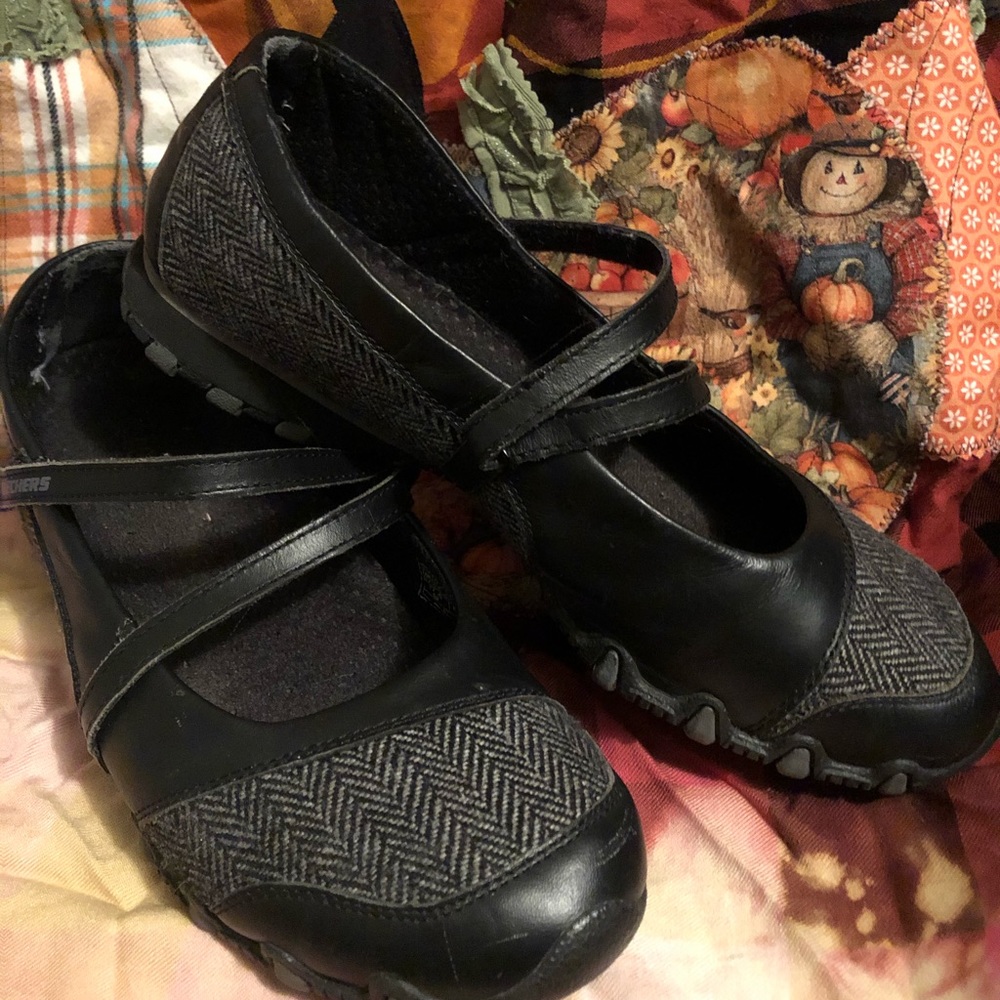 Skechers Mary Jane style Tweed shoes, black